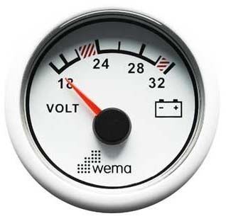 Voltmetre 12V Beyaz