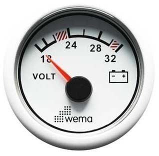 Voltmetre 12V Beyaz