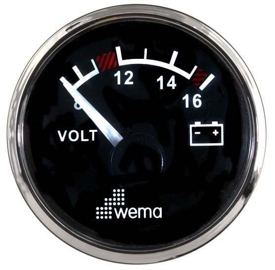 Voltmetre 12V Krom-Siyah