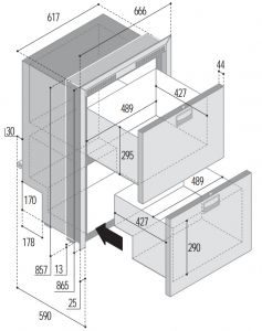 Vitrifrigo Buzdolabı/derin dondurucu. Model DW180 OCX2  DTX