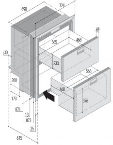 Buzdolabı ve derin dondurucu. Model DW210 DTX