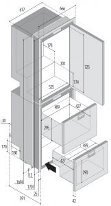 Buzdolabı/derin dondurucu. Model DW360
