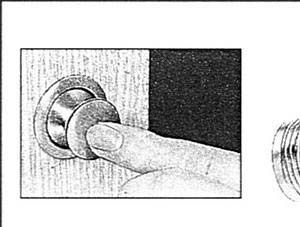 3836180 kilit için buton & halka. Delik Ø 26mm.