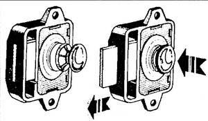 3836180 kilit için buton & halka. Delik Ø 26mm.