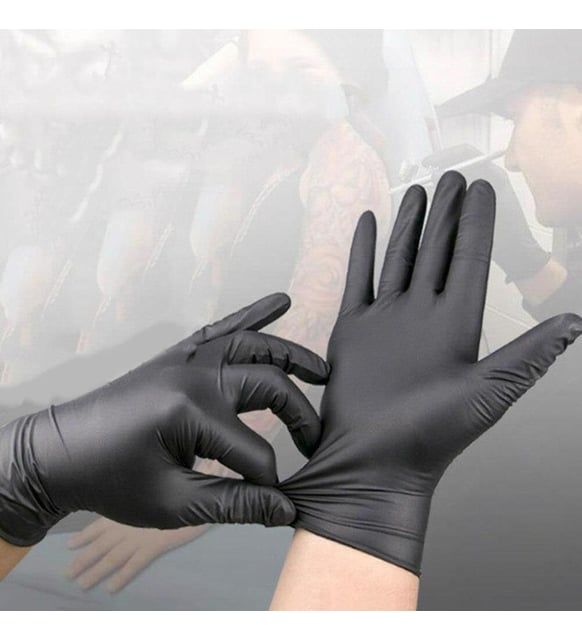 Haspet Pudrasız Siyah Nitril Muayene Çalışma Eldiveni 50 Adet XL