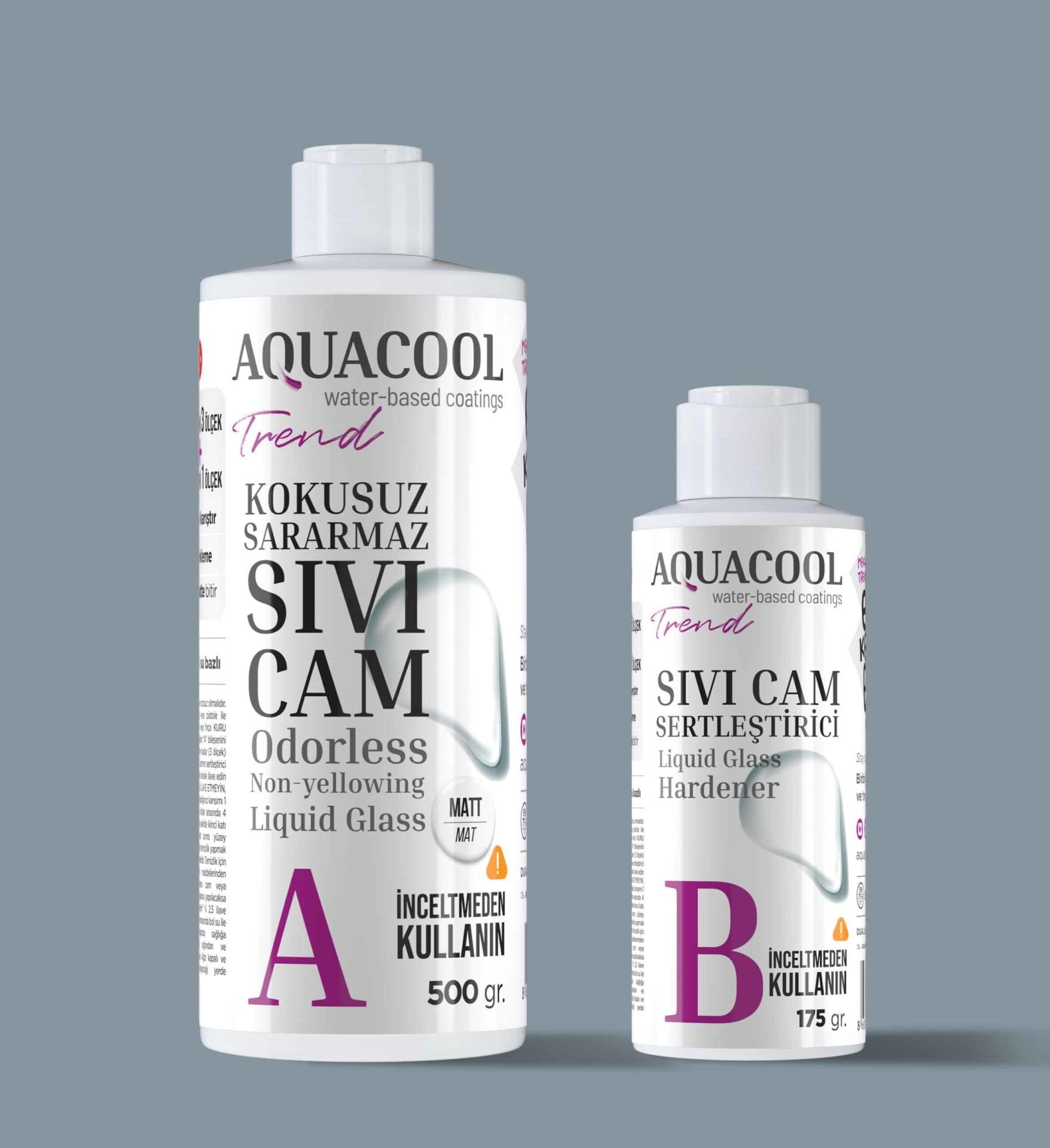 Aquacool Trend Kokusuz Sararmaz Sıvı Cam 500 Gr Mat