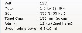 Başpervane 35Kgf 12V