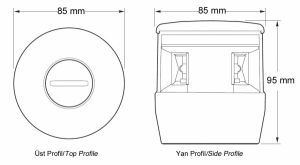 Hella Marine NaviLED üç renkli, demir fenerli seyir feneri