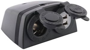 Çiftli USB soketi ve çakmak soketi