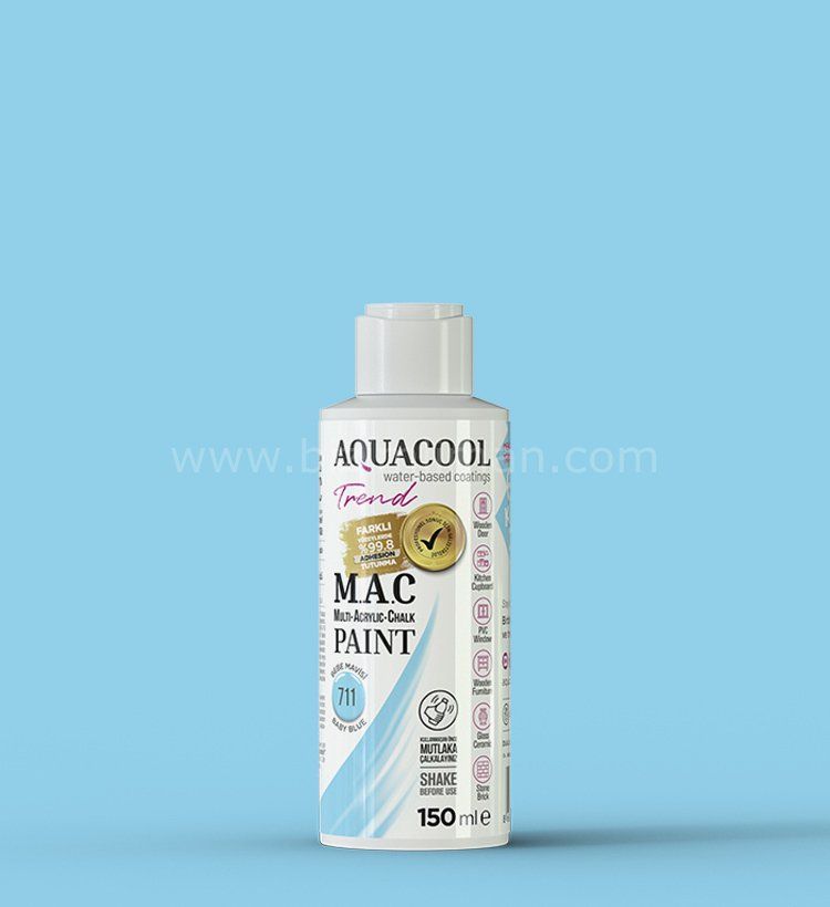 Trend M.A.C Su Bazlı Bebe Mavisi 711  Lake Boya 150 ml