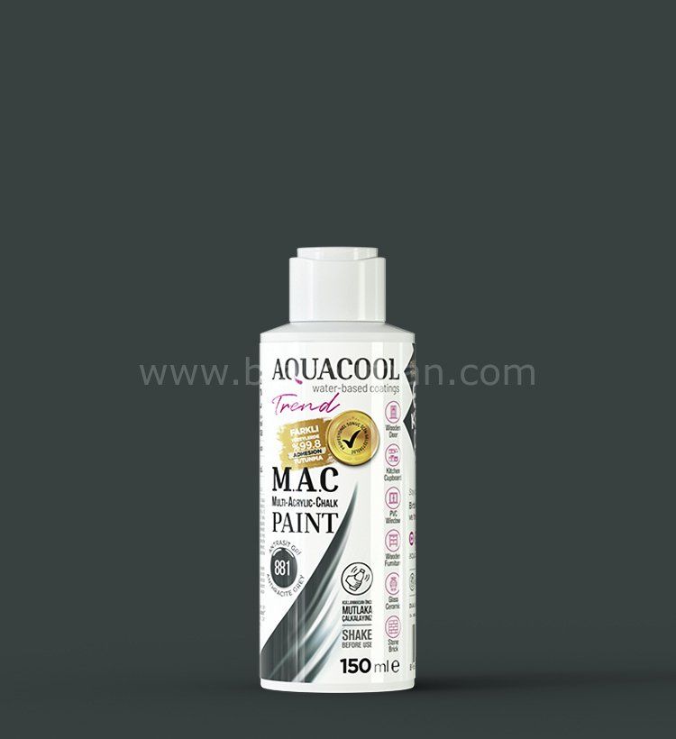 Trend M.A.C Su Bazlı Antrasit Gri 881 Lake Boya 150 ml