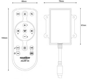 Aquatic AQ-RF-34 radyo frekanslı el tipi kumanda