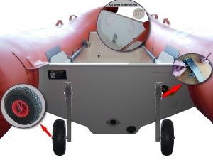 Şişme botlar için kıça monte taşıma tekerleği