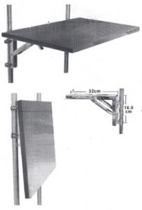 Masa veya koltuk için katlanır braket