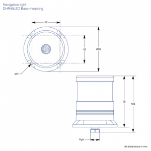 DHR 40 Serisi Led Seyir Fenerleri Silyon 24VDC IP66 (7-20mt. Arası Tekneler İçin)