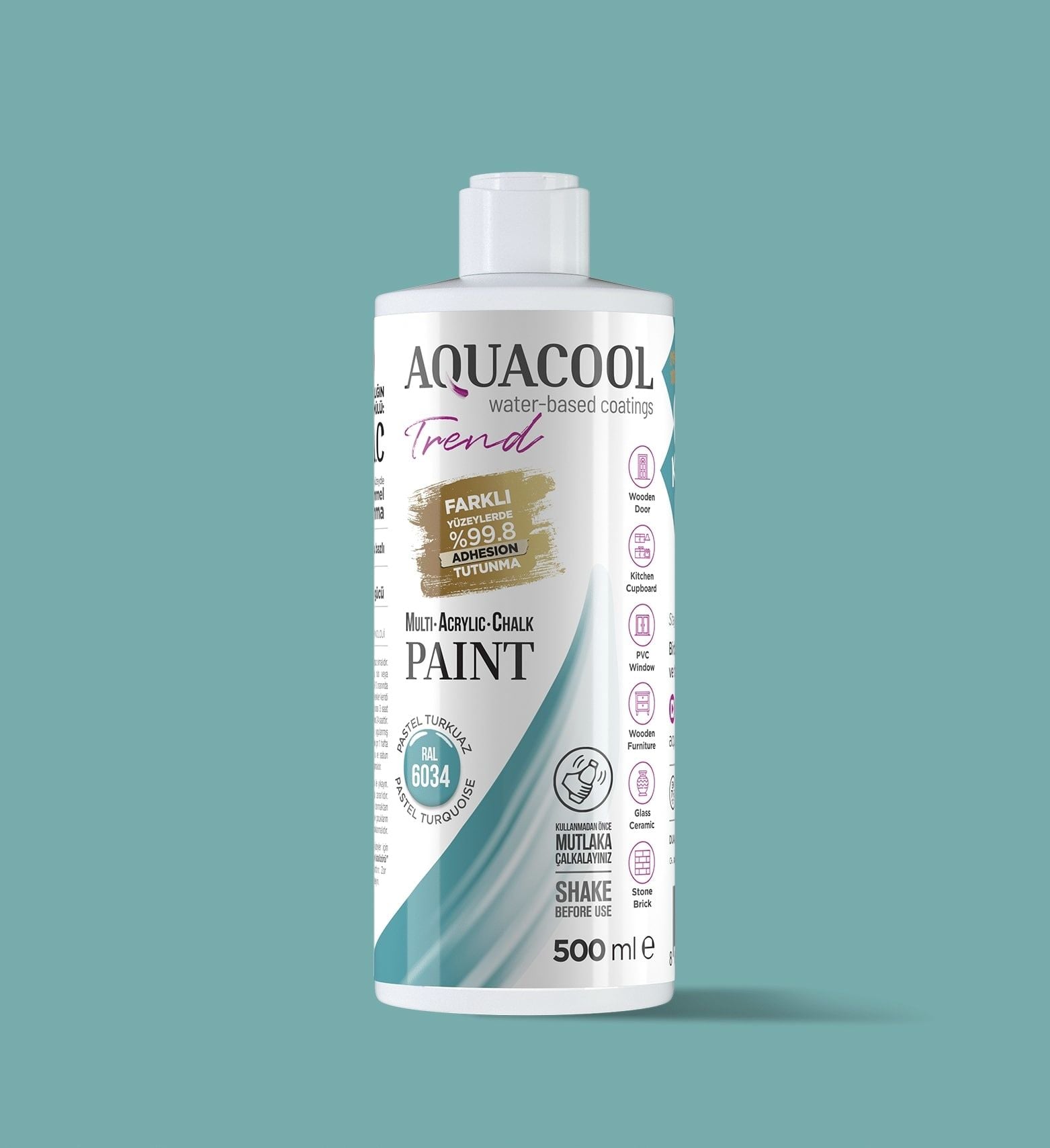 Aquacool Trend MAC Boya 500ml RAL6034Pastel Turkuaz