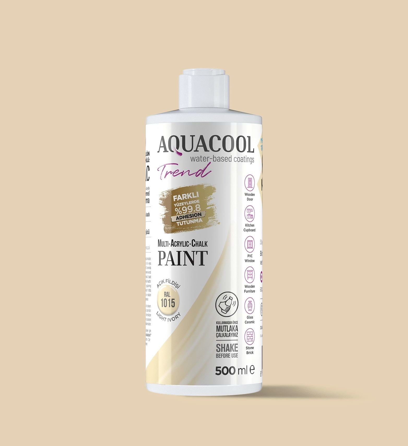 Aquacool Trend MAC Boya 500ml RAL1015 Açık Fildişi