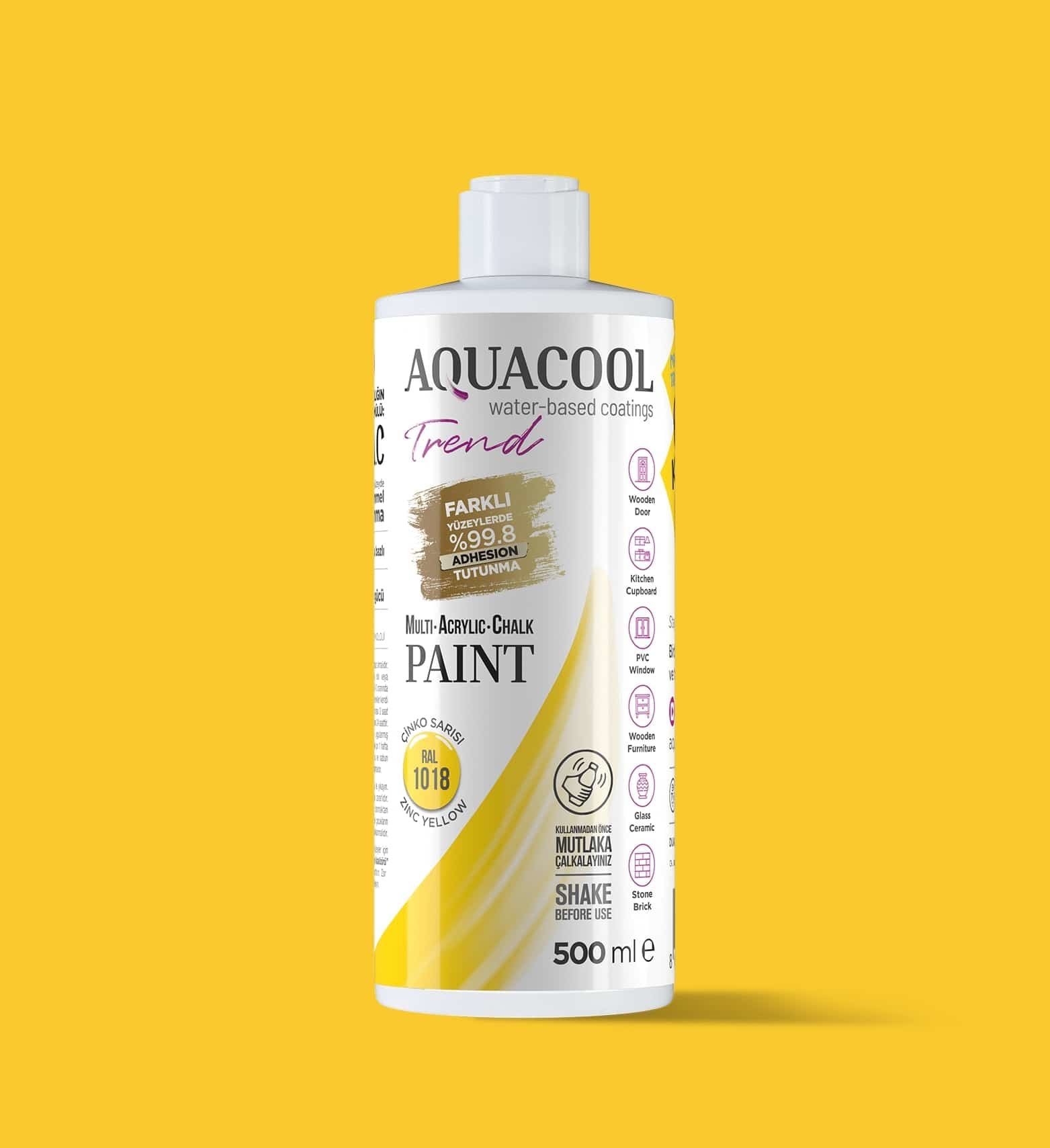 Aquacool Trend MAC Boya 500ml RAL1018 Çinko Sarısı