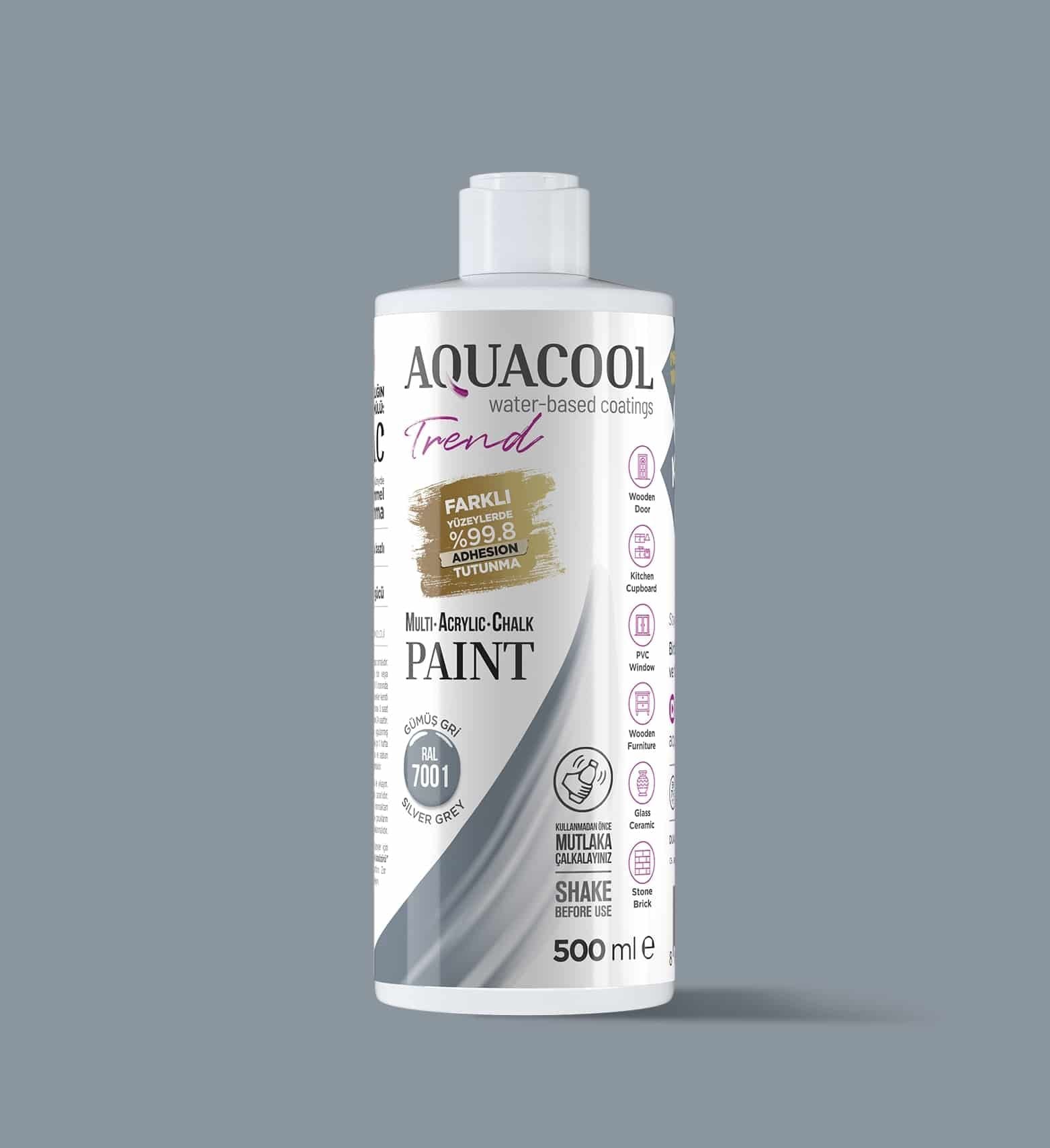 Aquacool Trend MAC Boya 500ml RAL 7001 Gümüş Gri