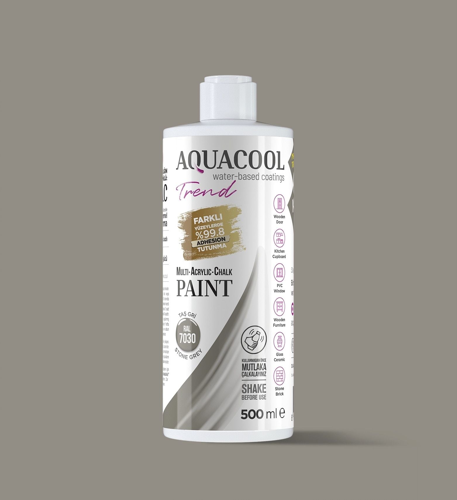 Aquacool Trend MAC Boya 500ml RAL 7030 Taş Gri