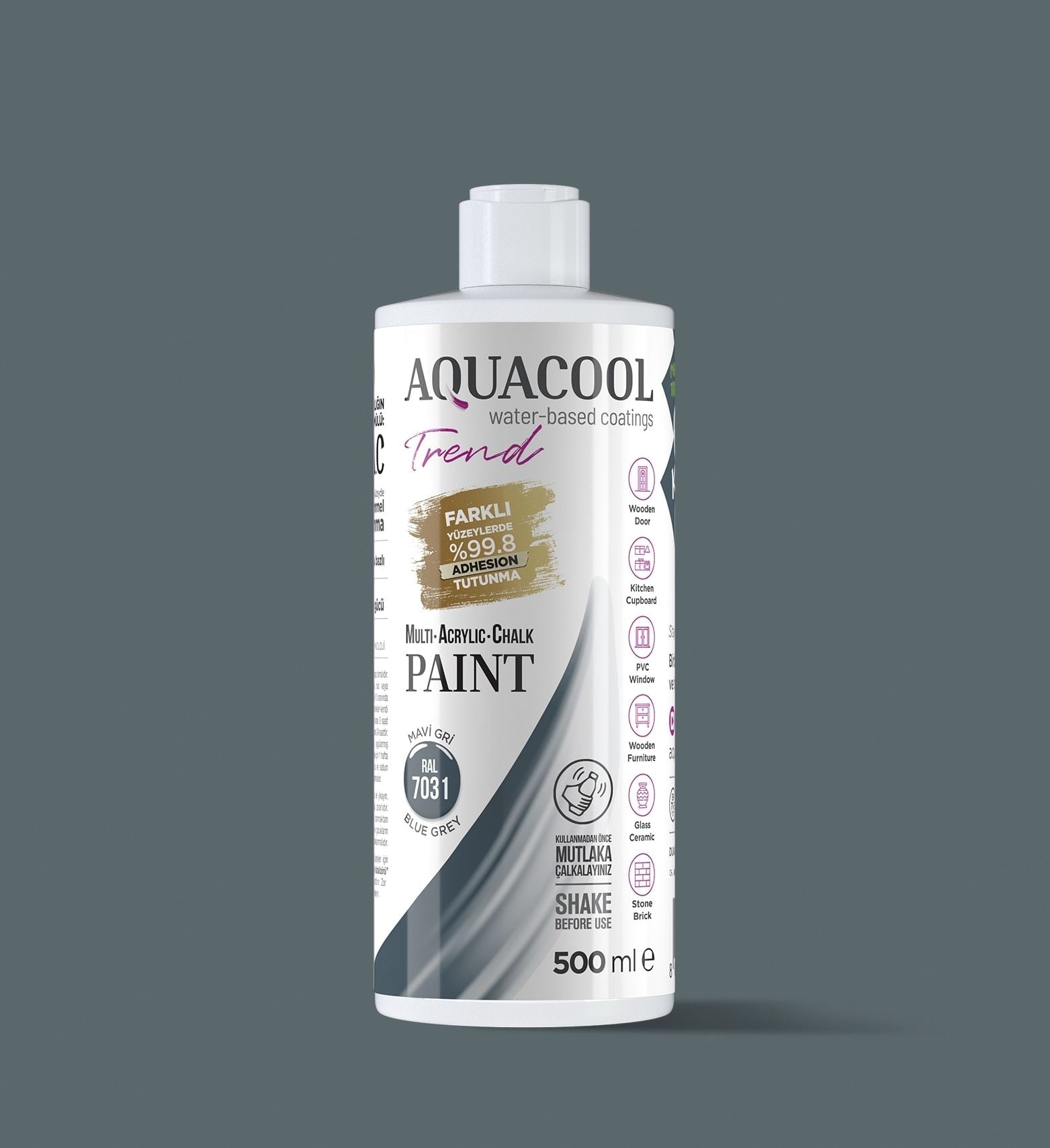 Aquacool Trend MAC Boya 500ml RAL 7031 Mavi Gri